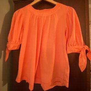 Anthropologie Orange Short Sleeve Swing Top - Size S